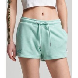 Superdry Femme Short en Jersey Vintage Logo en Coton bio Vert Taille: 42