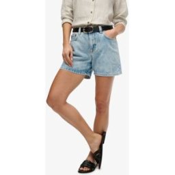 Superdry Femme Short en Jean Taille Mi-haute Blue Taille: 32