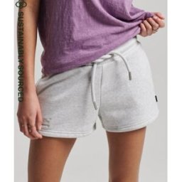 Superdry Femme Short en Jersey Vintage Logo en Coton bio Gris Clair Taille: 42