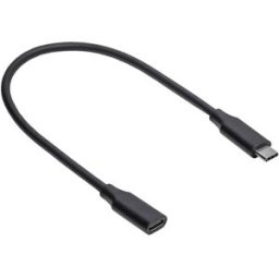 Akyga Câble USB USB 3.2 Gen2 USB-C® mâle, USB-C® femelle 0.30 m noir avec rallonge AK-USB-32