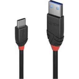 LINDY Câble USB USB 3.2 Gen1 USB-C® mâle, USB-A mâle 0.15 m noir contacts dorés 36914