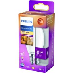 Philips LED 871951432429900 LED CEE D (A - G) E14 forme de flamme 3.4 W = 40 W blanc chaud (Ø x H) 35 mm x 99 mm à intensité variable 1 pc(s)