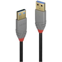 LINDY Câble USB USB 3.2 Gen1 USB-A mâle, USB-A mâle 0.50 m noir étamé 36750