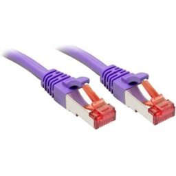 LINDY 47826 RJ45 Câble réseau, câble patch CAT 6 S/FTP 5.00 m violet blindage par tresse, torsadé, blindage total, gaine en PVC, feuille de blindage, contacts