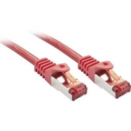 LINDY 47366 RJ45 Câble réseau, câble patch CAT 6 S/FTP 5.00 m rouge contacts dorés, blindage double, torsadé par paire 1 pc(s)
