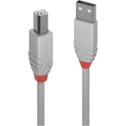LINDY Câble USB USB 2.0 USB-A mâle, USB-B mâle 5.00 m gris étamé 36685