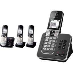 Téléphone Numérique Sans Fil Panasonic Kx-tg6823frb Base Et 3 Combinés, Répondeur Numérique, Écran Lcd 4,57 Cm