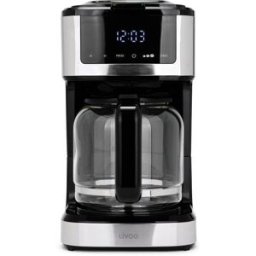 LIVOO Cafetiere Électrique Programmable - Dod208 - 900 W - 1,8 L - 12 A 15 Tasses - Noir