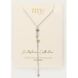 Collier à pendentif et strass Birth Flower My Jewellery Argenté/Doré M femme