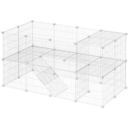 SONGMICS Enclos modulable pour les animaux, Blanc