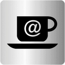 Signalétique de porte ISO 7001 Internet café