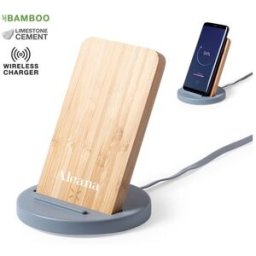 Chargeur sans fil personnalisé Wiket bambou ciment