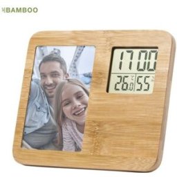 Station personnalisé météo porte-photos Krent bambou