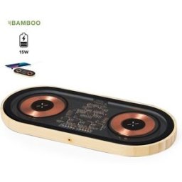 Chargeur Double Sans Fil Personnalisé 15W Layerit bambou