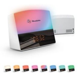 Horloge de bureau personnalisée lumineuse radio réveil ABS blanc