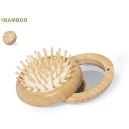 Brosse à Cheveux en Bambou avec Miroir Personnalisée - Bonnie bambou