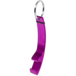 Porte-clés publicitaire décapsuleur Milter aluminium fuchsia