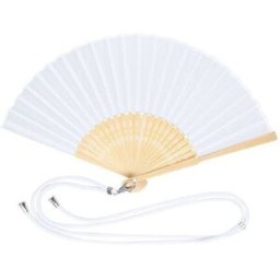 Éventail personnalisable pas cher Yanex bambou polyester bleu