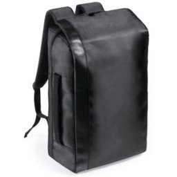 Sac à dos ordinateur personnalisé Sleiter polyester simili cuir noir