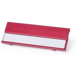 Porte-badge personnalisé Badge Bindel aluminium rouge