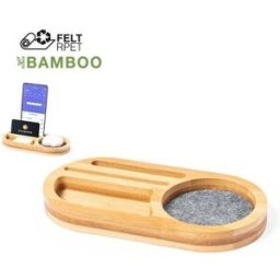 Organiseur en Bambou et Feutre RPET Personnalisé - Brajil bambou PET recyclé