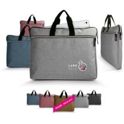 Sacoche ordinateur personnalisable polyester anthracite