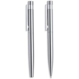 Set de Stylo et Roller Personnalisé Kaylax argenté acier inoxydable recyclé