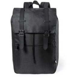 Sac personnalisé à dos ordinateur Budley PET recyclé noir