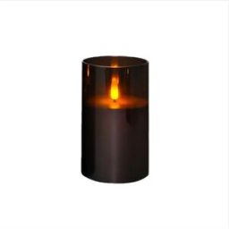 INF Bougie LED Noire Brillante Sans Flamme - 7,5x12,5cm - Lumière de Bougie Électronique Magique pour Noël/Anniversaire