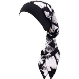 INF Bonnet de Turban Élastique à Large Bord et Rubans Flottants - Protection et Style Beige+Noir