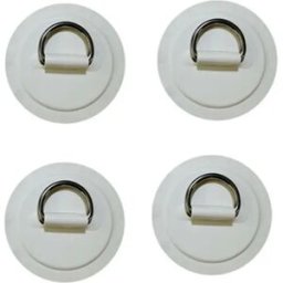 INF Lot de 4 fixations anneau en D pour kayak - PVC + acier inoxydable, blanc - attaches sécurisées pour kayaks, bateaux