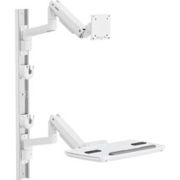 SpeaKa Professional SP-MM-961 Support mural pour écran 1 Écran(s) 43,2 cm (17) - 124,5 cm (49) blanc réglable en hauteur, mobile, inclinable, tablette pour