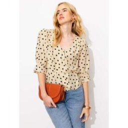 Promod Chemisier à pois Femme Imprimé noir 40