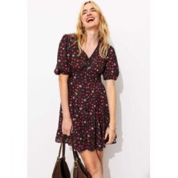Promod Robe courte imprimée Femme Imprimé noir 44