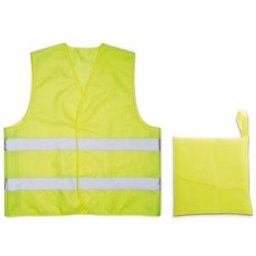 Gilet personnalisable de sécurité à bandes réfléchissantes PET jaune