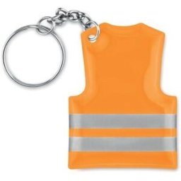 Porte-clés personnalisable gilet de sécurité visible PVC orange fluo