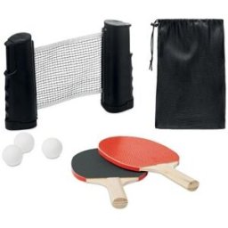 Set de tennis de table personnalisé PING PONG bois noir