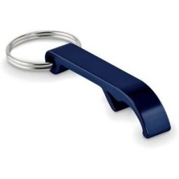 Porte-clés s en aluminium recyclé décapsuleur pratique personnalisé - OVIKEY aluminium bleu marine