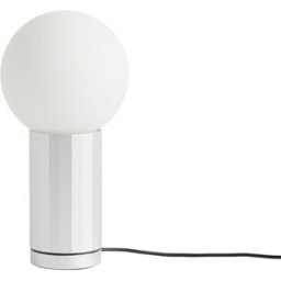 Hay - Lampe de table Turn On - Argent - Verre opalin - Designer Joel Hoff