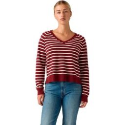 Levi´s ® Pull à Col En V Super Soft Parisienne Stripe / Warm Cabernet S Femme