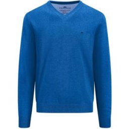 Fynch Hatton Pull à Col En V Superfine Strong Blue 2XL Homme