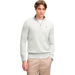 Superdry Pull à Demi-zip Prep Essential Cotton Lightning Grey Marl L Homme