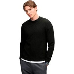 Superdry Pull Texture Knit Jumper Black Twist 2XL Homme