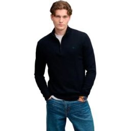 Superdry Pull à Demi-zip Essential Lightweight Wool Blend Deepest Navy XL Homme