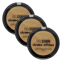 Poudre Illuminatrice Métallique Facestudio Chrome Extreme 500 Citrine Scintillante – Lot de 3