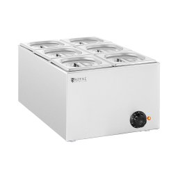 Bain-marie professionnel - 640 W - 6 x Bacs GN 1/6 - Royal Catering
