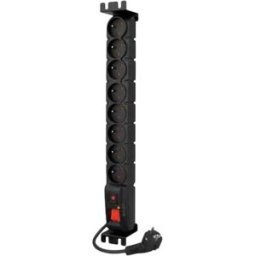 Acar Bandeau D´alimentation S8 Fa Rack 8 Prises Avec Interrupteur 3 M Black One Size unisex