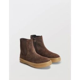 MONOPRIX PREMIUM Boots imprimée léopard en cuir 34
