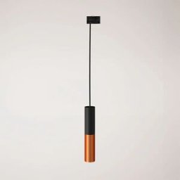 Creative Cables Lampe Suspendue Tub-e14 Double Track Stucchi Black / Satin Copper One Size
