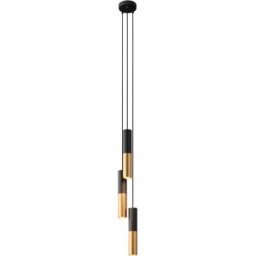 Creative Cables Lampe Suspendue Sans Ampoule Spider 3-fall Double Tub-e14 Black / Satin Brass One Size